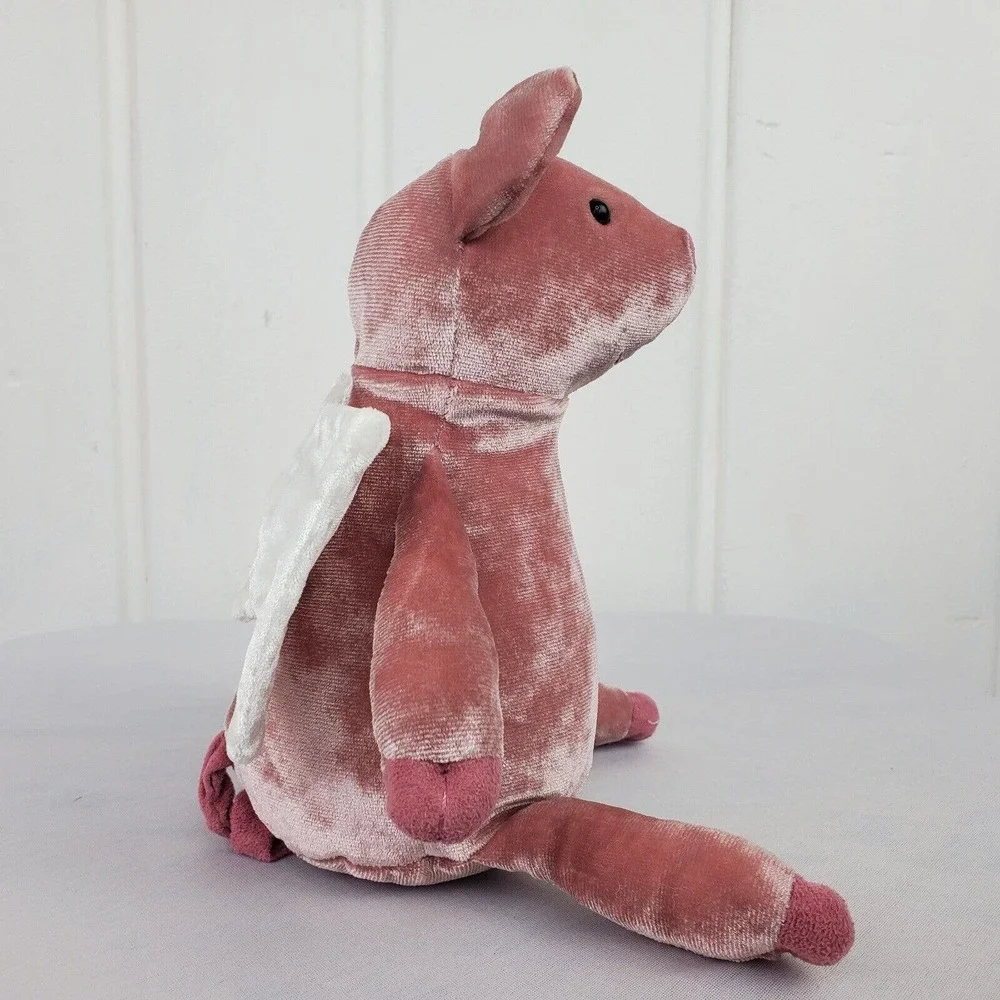JellyCat 10 inch Piggy Might Fly Plush Crushed Velvet Pig Wings Stuffed Toy - Picture 2 of 10